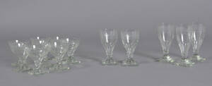 Samling glas, gustaviansk stil med slebet motiv 13
