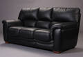 Tre-pers. sofa, sort læder