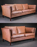Mogens Hansen. Tre-pers. sofa samt to-pers. sofa, bøffellæder 2