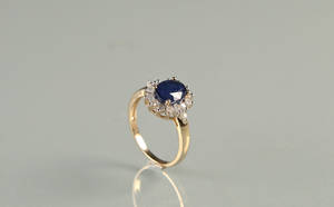 Safir- og diamantring