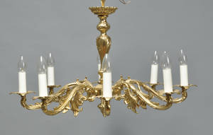 Lysekrone af messing, 1900-tallet