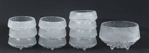 Skålar 10st samt serveringsskål, Ultima Thule, Iittala