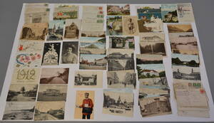 Samling postkort og fire soldaterbreve