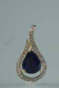 Brillant- og safir vedhæng ca. 0,18 ct.