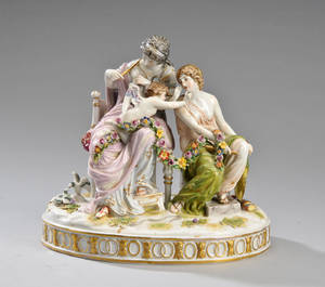 Figurgruppe af porcelæn