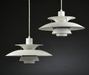 Poul Henningsen. Par PH5 pendler, hvid 2 