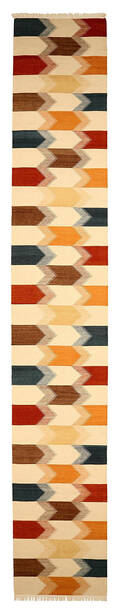 Moderne Kelim løber 390 x 80 cm