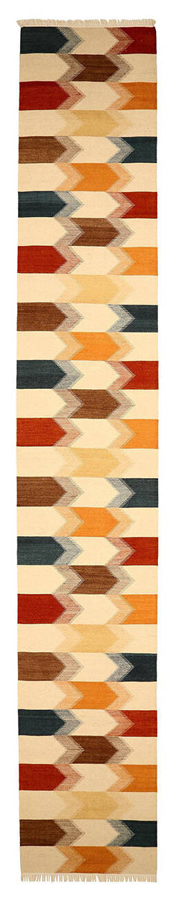 Moderne Kelim løber 390 x 80 cm