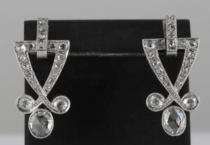 Earrings in 18k  with rose cut diamonds approx. 2.00ct