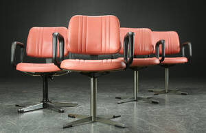 Fire frisørstole, metal og skai, 4