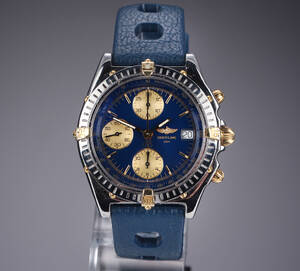 Breitling Chronomat. Herreur i 18 kt. guld og stål med blå skive, 1990erne Denne vare er sat til omsalg under nyt varenummer 4668983