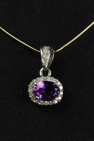 Ametyst- og diamantvedhæng