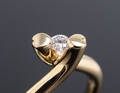 Solitairering med brillant på ca. 0.15 ct. 14 kt. guld, str. 56