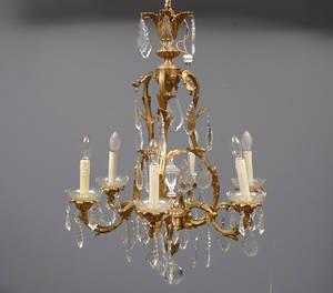 Ljuskrona med prismor, Louis XV-stil, 1900-talets mitt