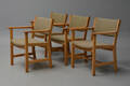 Hans J Wegner fire armstole i massiv egetræ 4