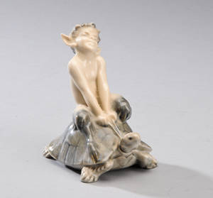 Christian Thomsen for Kgl. Porcelæn. Faun på skildpade