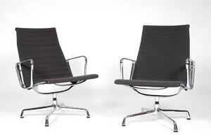 Charles  Ray Eames, par lounge stole, model EA115 , grå hopsak. 2 Denne vare er sat til omsalg under nyt varenummer 4899205