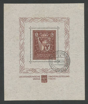 Liechtenstein Landesausstellung Vaduz 1934 miniark