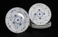 Royal Copenhagen. Musselmalet, riflet, jernporcelæn, Seks middagstallerkener.6 Denne vare er sat til omsalg under nyt varenummer 4879650