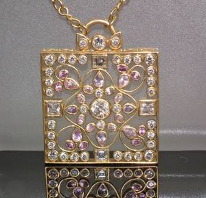 Collier med diamanter, ca. 4.43 ct., og safirer, ca. 5.70 ct., håndlavet, unika