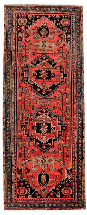 Handknuten persisk gallerimatta, Hamedan 320 x 125 cm