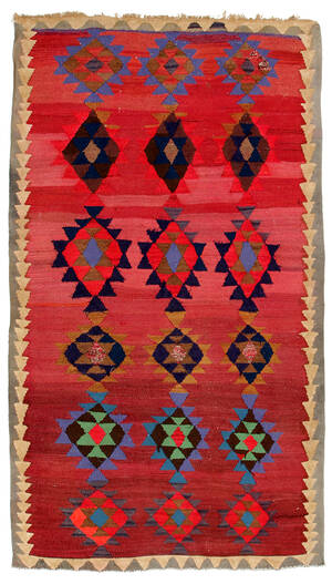 Handknuten persisk matta, Harsin-Kelim 260 x 146 cm