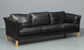 Sort lædersofa, 3 personers