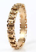 Armring m blomster 18 kt guld, indvendig 14 kt guld, 31 gram