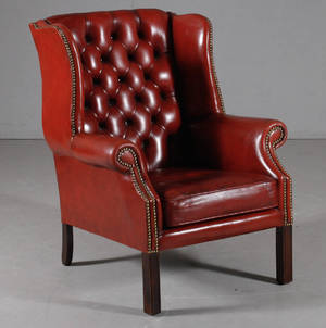 Fåtölj läder Chesterfield-modell 1900-talets andra hälft