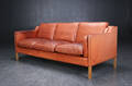 Stouby. Tre-pers. sofa, læder