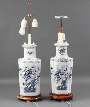 Par kinesiske lamper af porcelæn, 1900-tallet 2