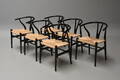 Hans J. Wegner. Sæt på seks Y- stole, model CH-24. 6 
