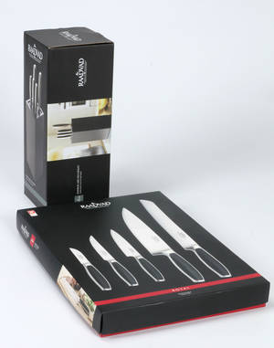 Raadvad  Royal knivsæt samt tilhørende knivblok med flexindsats.