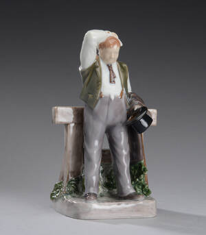 Bing  Grøndahl. Figur af porcelæn Den Tørstige Mand, nr. 2435  
