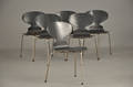 Arne Jacobsen, Sæt på 6 stole, Myren, sort , 195060erne 6