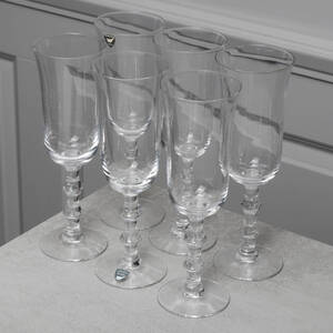 SIMON GATE, 6 st champagneglas, Salut, Orrefors