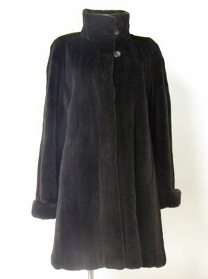 Schwarze Nerzjacke, geschoren, ca. Gr. 36