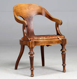 Biedemayer armstol i egetræ, 1800-tallet