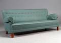 Salonsofa, grønligt uldstof