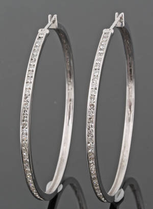 Diamond loop earrings approx. 1.27ct 2