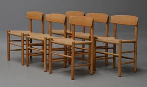 Børge Mogensen. Seks stole, model J-39, Folkestolen 6