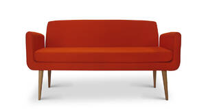 Matthew Sheargold. To pers. lounge. Model Mo betrukket orange møbelstof fra Gabriel 