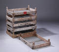 Vintage industrial, seks gamle frugtkasser 6