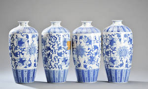 Fire kinesiske vaser af porcelæn 4