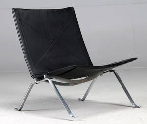 Poul Kjærholm, hvilestol model PK-22 , sort læder