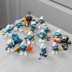 SMURFAR, 13 st, Peyo Schleich, 197080-tal