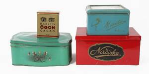 Plåtburkar 4st, bl.a. Marabou  Mazetti