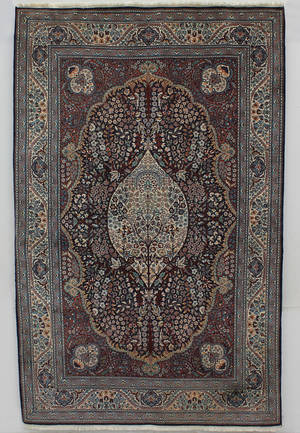 Handknuten Kashmir, Kirman,