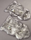 New Zealandsk lammeskind - premium skind - petrol hvid. 2
