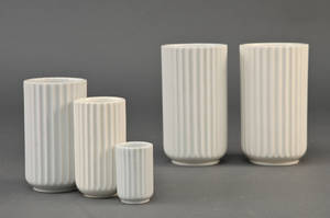 Lyngby porcelæn. Fem vaser af porcelæn 5